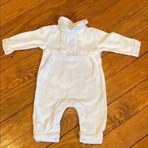 White Baby Romper with Cross Embroidery